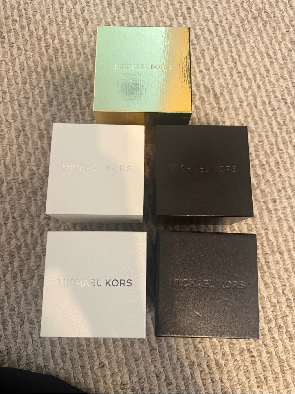 Michael Kors Jewelry Box Set in White, Black & Gold